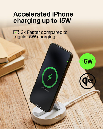 Soporte De Carga Belkin Boostcharge Pro 15w Magsafe White