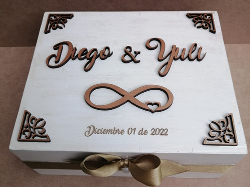 Cofre Porta Argollas Anillos Y Arras Boda Personalizado Baúl