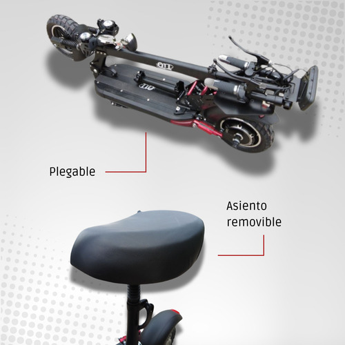 Scooter Eléctrico Adulto Con Asiento Plegable 1135w 56km/h