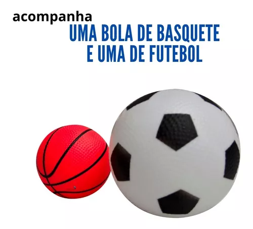 Jogo Infantil Futebol E Basquete C/ Gol Cesta Rede E 2 Bolas