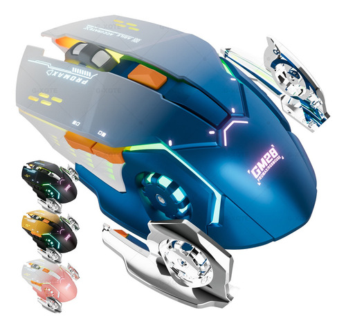 Mouse Gamer Rgb Inalámbrico Bluetooth G-xqte Dual Mode Bt & usb 2.4g Color Azul GM28ProMax