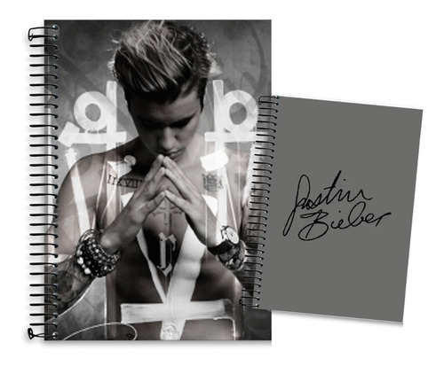 Caderno Justin Bieber Cantor 10 Matérias Universitário