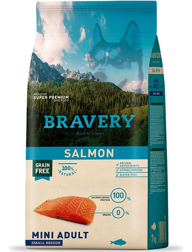 Alimento Perro Bravery Salmón Mini Adult S Breeds 2 Kg