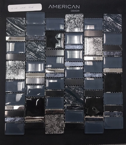 Ats Malla-mosaico Nix Grey  Brillante  Vidrio Metal 30x30