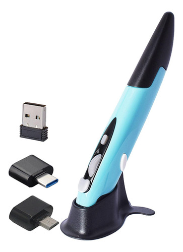 Bolígrafo De Ratón Inalámbrico Creativo De 2,4g, Con Azul