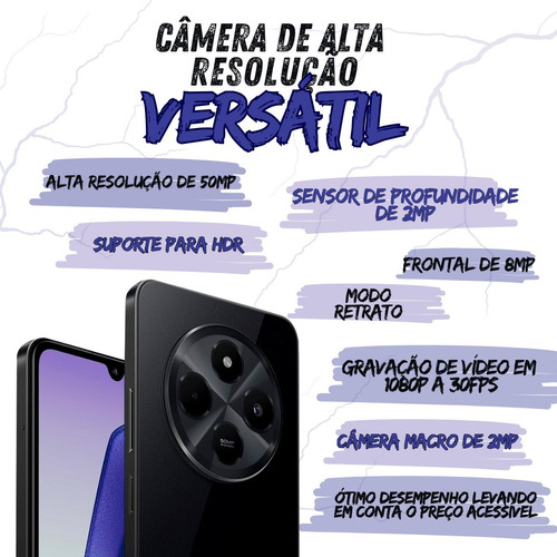 Xiaomi Redmi 14c 128gb Preto Vers/global Fone Bluetooth
