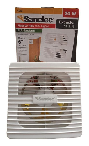 Extractor De Aire 6 Pulgadas Blanco 20 W Sanelec
