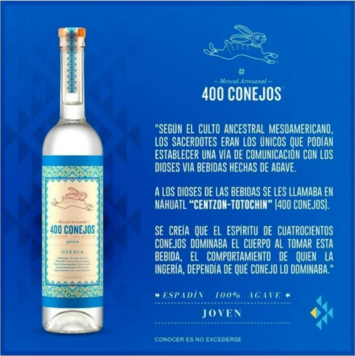 Pack De 2 Mezcal 400 Conejos Espadín Joven 750ml
