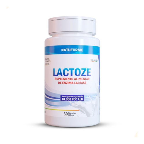 Lactase 10.000 Fcc - Enzima Do Leite 60 Cápsulas 500mg Sabor Intolerancia A Lactose