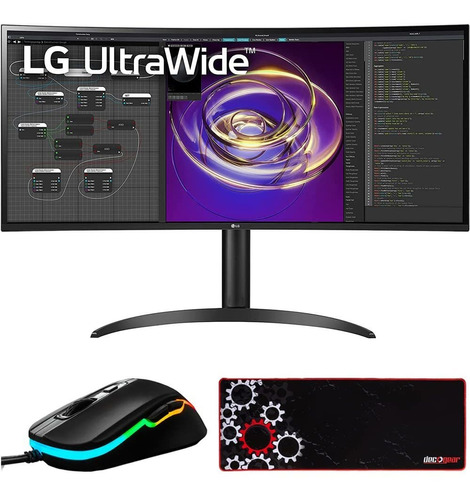 LG Curvo Ultraancho Qhd Monitor Pc Pantalla Ips Deco Gear