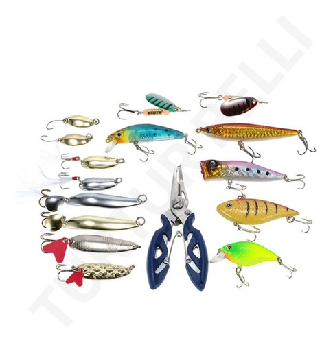 Imagen 7 de 8 de Kit De 101 Piezas De Señuelo Cebo Moscas Anzuelos Para Pesca