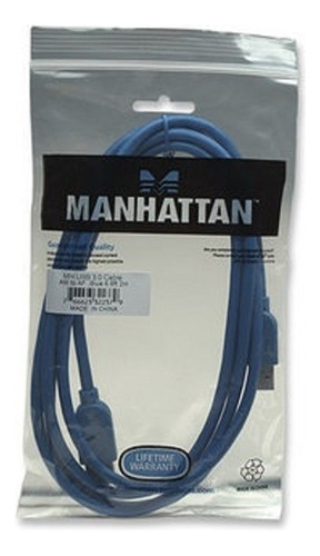 Cable Manhattan Usb Macho Usb Hembra 2 Metros 322379 Azul /v