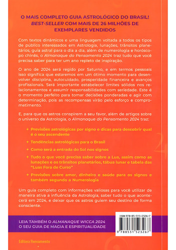Almanaque Do Pensamento 2024: Não Aplica, De : Es Diversos. Não Aplica, Vol. Não Aplica. Editorial Pensamento, Tapa Mole, Edición Não Aplica En Português, 2022 (Usado)