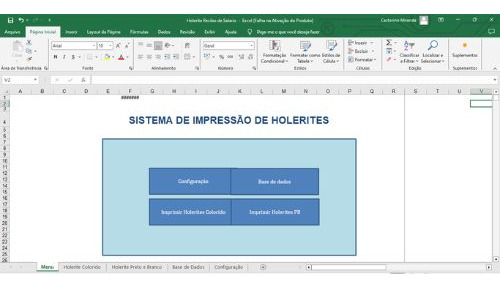 Sistema De Impressã Holerite Recibo De Salario L Ed No Excel