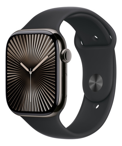 Apple Watch S10 Gps + Cellular 42mm De Titanio M/l Pizarra Pizarra Correa Deportiva Negra Titanio Pizarra
