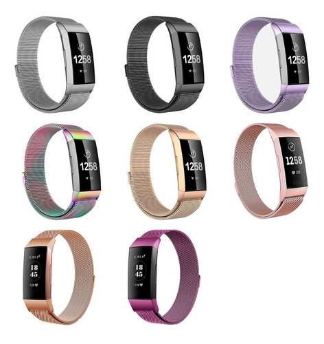 Correa Malla Milanse De Lujo Para Fitbit Charge 3