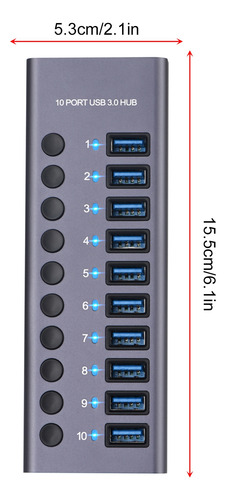 Hub Usb 3.0 985a, Estación De Acoplamiento Con Divisor De 10