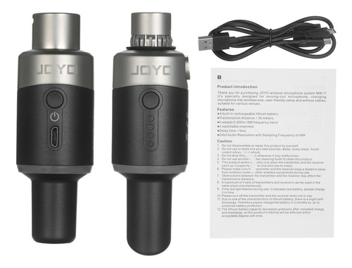 Sistema De Micrófono Inalámbrico Recargable Joyo Mw-1 De 5.8