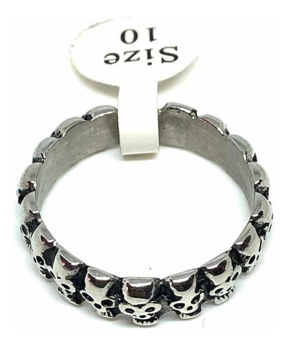 Imagen 4 de 4 de Anillo Acero Inoxidable Calavera #10