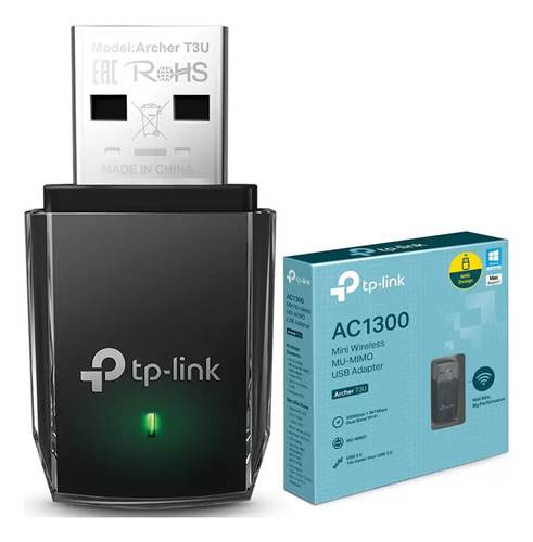 Tp-link Adaptador De Red Usb Archer T3u Wlan 1267 Mbit/s 2.4