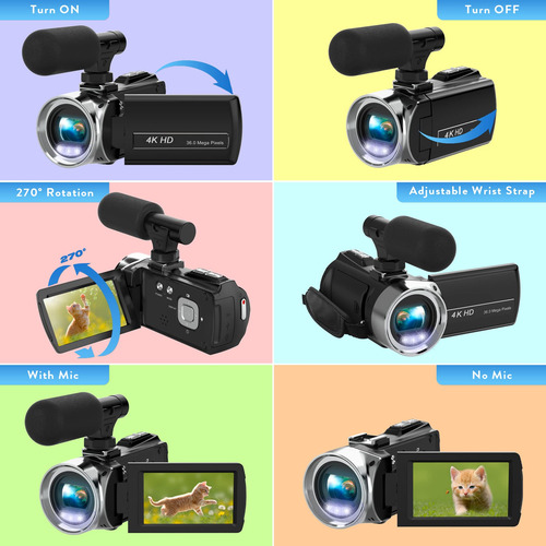 Videocámara Rawiemy Hd 4k 48mp Vlogging Youtube