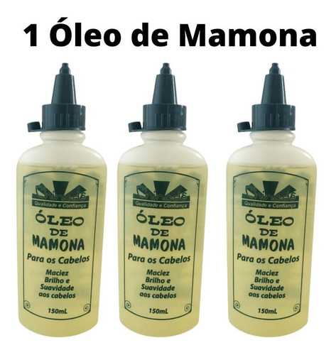 3 Óleo De Mamona Cabelos Nutridos Fortes E Brilhantes 150ml