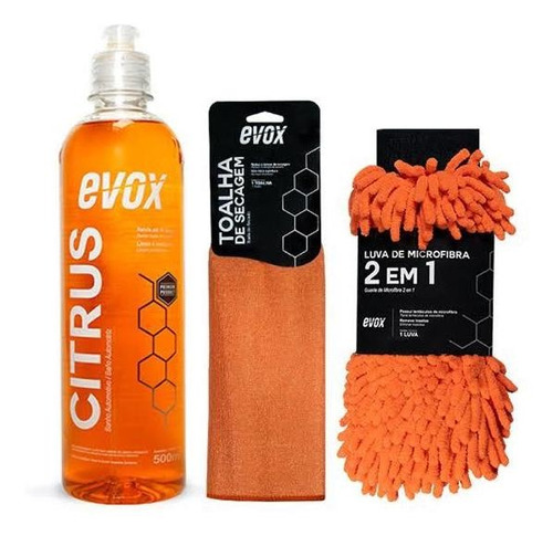 Kit Evox Lavado Auto Shampoo + Paño Mágico + Guante De Micro