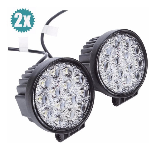 Par Faro Led 42w Auto Moto Cuatri Camioneta Camion 12-24v