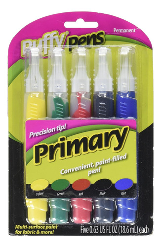 26196 5-piece Puffy Paint Pen Set, Primary
