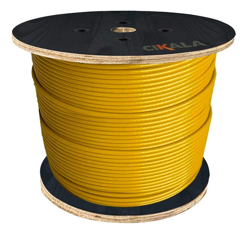 Cabo De Aço Academia Revestido Amarelo 500m 6x19 4,8mm