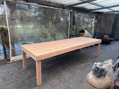 Mesa Quincho Madera Reciclada Eucalipto Jardin 3x1 Eucalipto