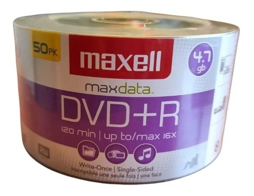Pack 50 Discos Dvd+r 16x Maxell Max Data 4,7gb