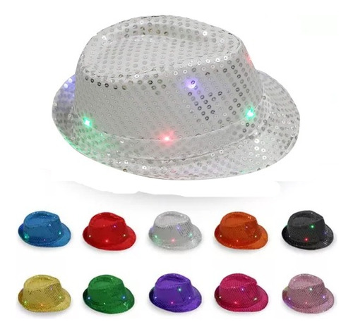 Gorra Tanguera Con Led Lentejuela, Fiesta, Cotillon