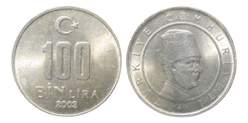 Turquía 100,000 (100 Bin) Liras 2003 Tr#01 (Usado)