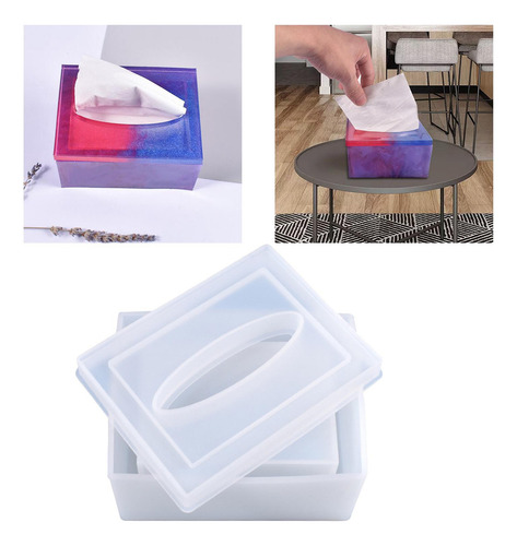 Diy Silicona Epoxi Resina Molde Tejido Caja Soporte Molde