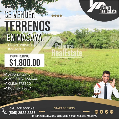 Imagen 1 de 6 de Venta De Terrenos En Masaya