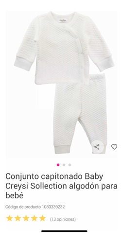 Conjunto Bebé 00 Baby Crazy Capitonado Blanco