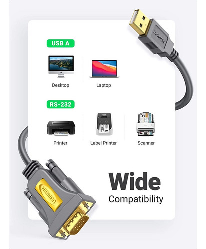 Ugreen Cable Usb A Rs232 Db9 Serial Win Linux Mac - 20211