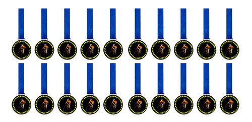 Kit C/20 Medalhas De Ciclismo C/fita Azul 30mm Personalizada