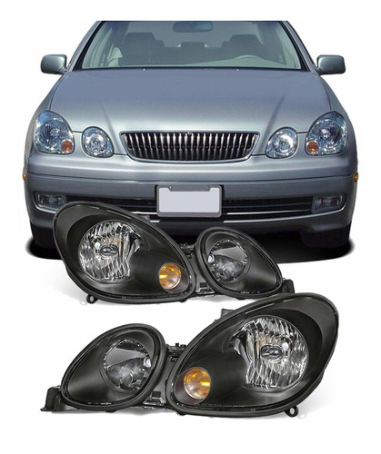 Para Bisel Negro 98-05 Lexus Gs Series S160 Aristo Faros Lám