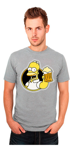 Polera Hombre Diseño Exclusivo Dia Del Padre Homero Cerveza