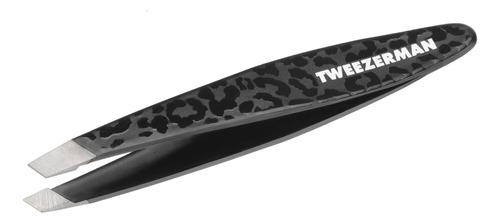 Tweezerman Pinza Inclinada De Leopardo Negro