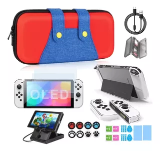 Kit De Accesorios Funda Para Nintendo Switch Oled Estuche