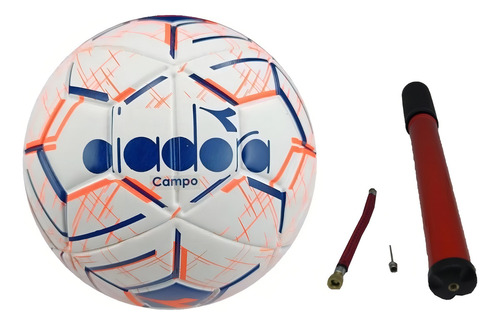 Balón de fútbol de campo recreativo de PVC para colorear con bomba de aire, color blanco/azul/naranja