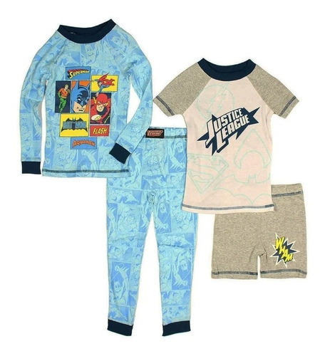 Pijama Para Niño (4 Piezas) Justice League Original 