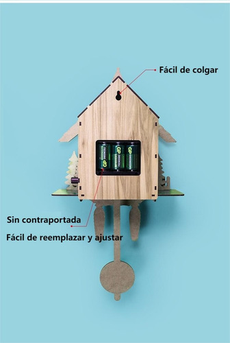 Reloj De Pared Péndulo De Cuco Madera Antiguo Para El Hogar
