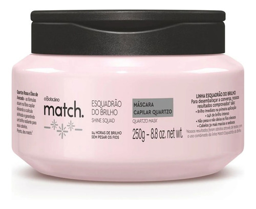 O Boticario Match Mascara Capilar Esquadrão Do Brilho 250g