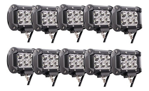 Barra De Luces Led Spot Lumitek 10pcs 18w Luces De Traba