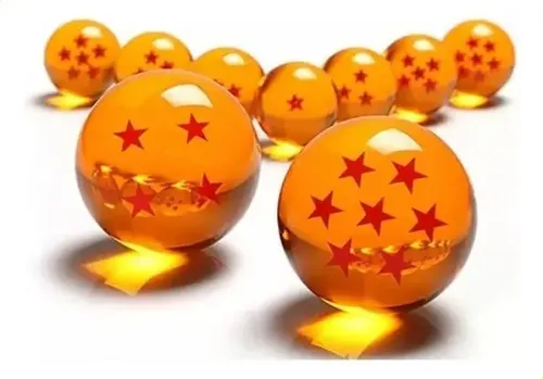 Dragon Ball Z Caixa com 7 Esferas do Dragão Colecionáveis Vidro