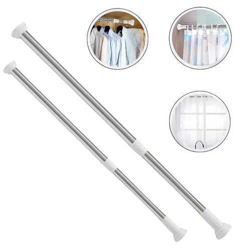 Tubo Varão Bastão Extensível Cortina Box 1,4 A 2,6 Metros Ligeiro
